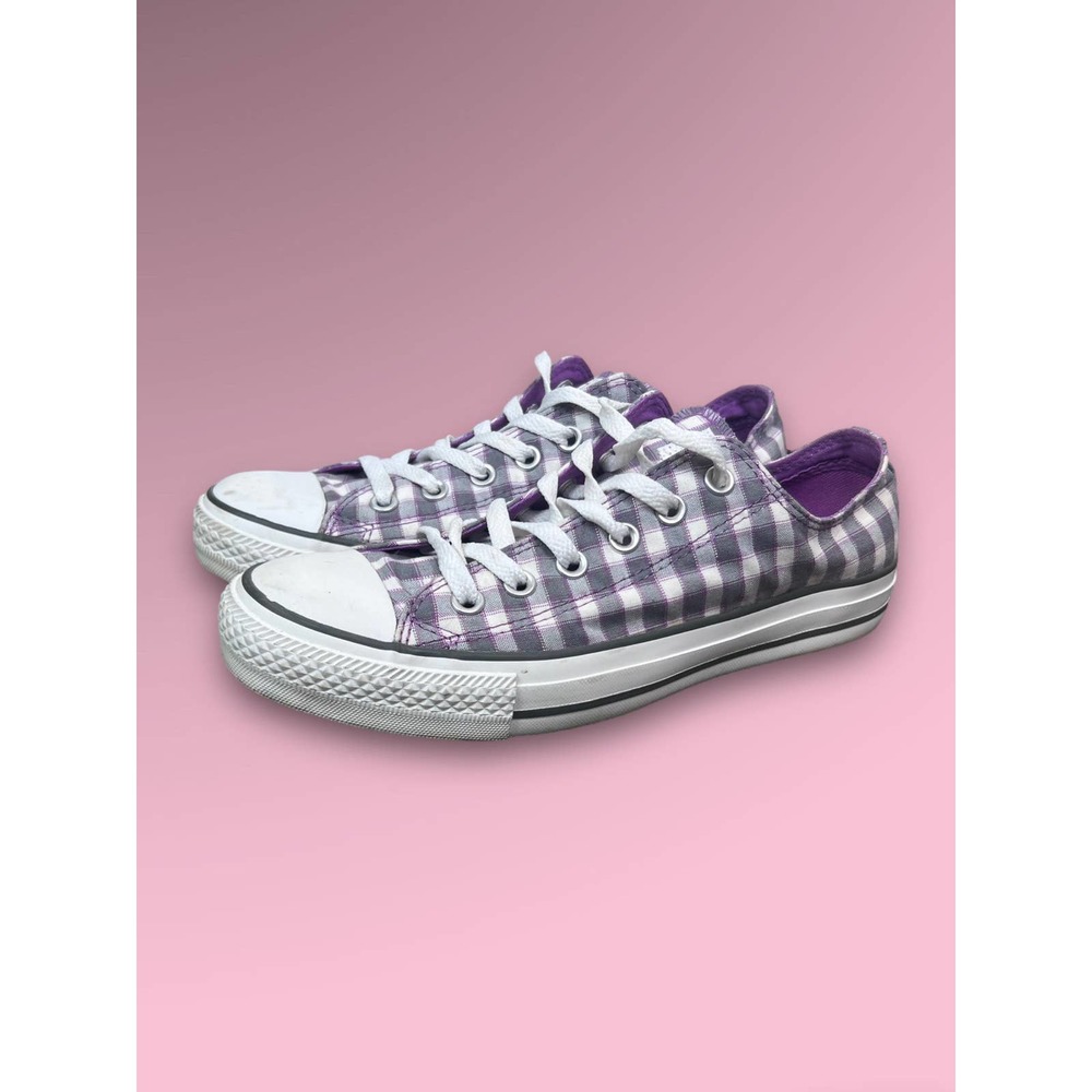 Converse All star Low top purple plaid women’s size 9